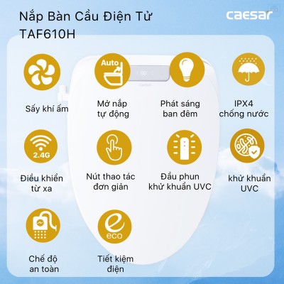 Bồn cầu nắp điện tử Caesar CD1342 + TAF610H