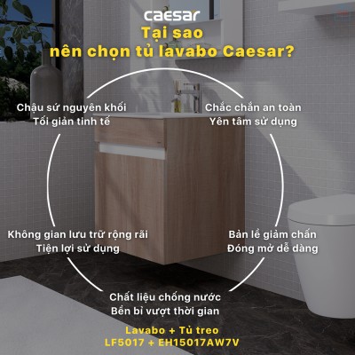 Bộ tủ chậu Caesar LF5017 + EH15017AW7V