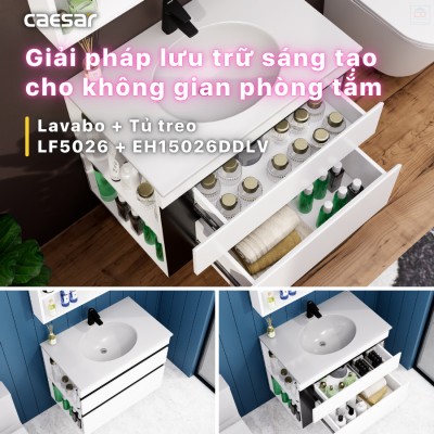 Bộ tủ chậu Caesar LF5026 + EH15026DDLV