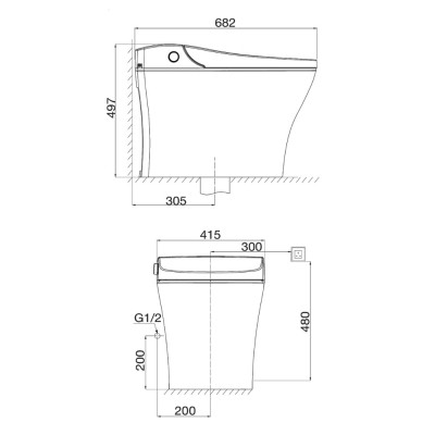 Bồn cầu thông minh Viglacera V885