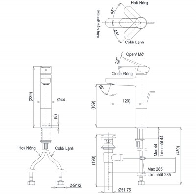 Vòi chậu nóng lạnh TOTO TLS06303V