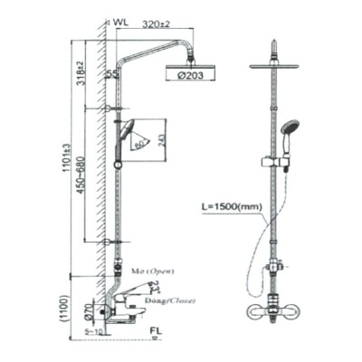 Sen tắm đứng Inax BFV-1115S-3C-2 – Nâng tầm không gian phòng tắm