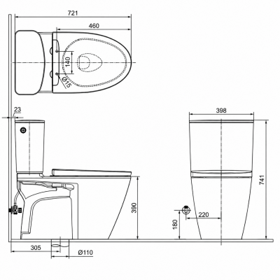 Bồn cầu 2 khối xả cảm ứng Inax ACT-602VN/BW1 – Nâng tầm trải nghiệm phòng tắm hiện đại