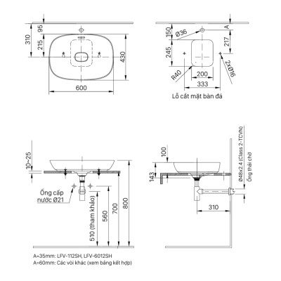 Chậu rửa đặt bàn Inax AL-682V – Nâng tầm không gian phòng tắm