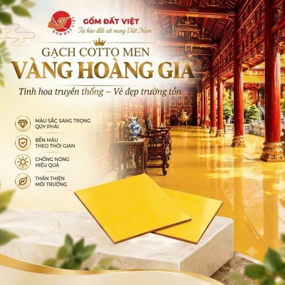 Gạch cotto men vàng Hoàng gia Gốm Đất Việt