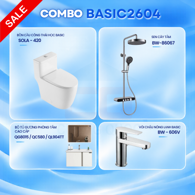 Combo BASIC2604 – Bộ Thiết Bị Vệ Sinh Basic Hiện Đại 2026