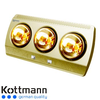Đèn sưởi nhà tắm 3 bóng vàng Kottmann K3B-G