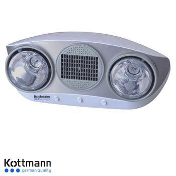Đèn sưởi nhà tắm 2 bóng bạc Kottmann K2B-HW-S