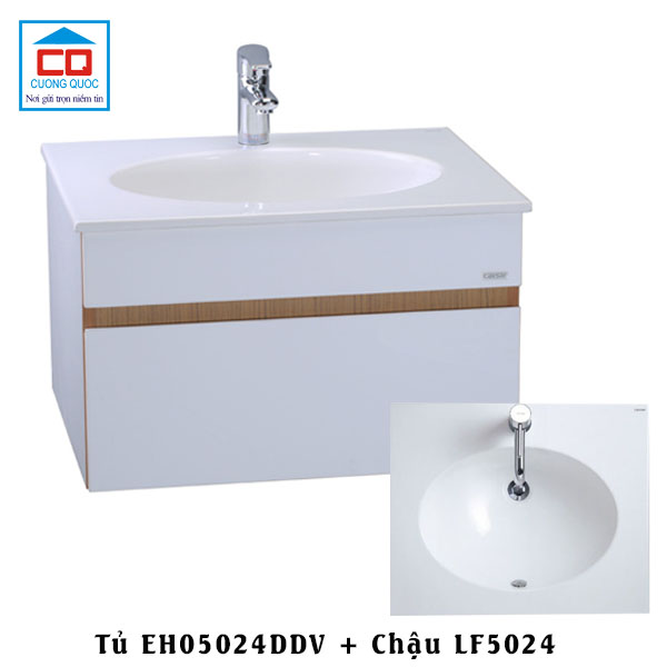 Chậu lavabo Caesar LF5024 + Tủ treo EH05024DDV