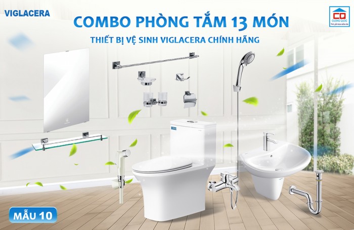 Bộ thiết bị vệ sinh Viglacera tiêu chuẩn - Mẫu 10