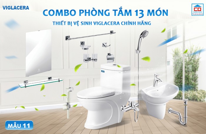 Bộ thiết bị vệ sinh Viglacera tiêu chuẩn - Mẫu 11