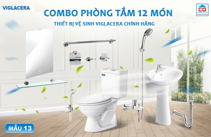 Bộ thiết bị vệ sinh kinh tế Viglacera - Mẫu 13