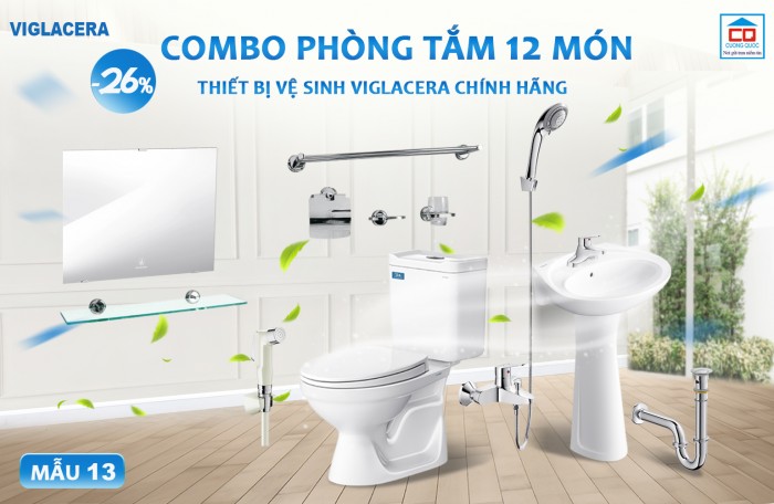 Bộ thiết bị vệ sinh kinh tế Viglacera - Mẫu 13