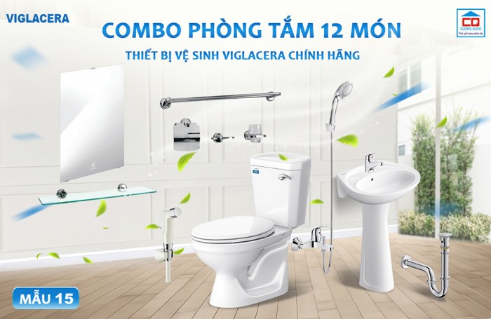 Dòng sản phẩm thiết bị vệ sinh kinh tế - Bộ Viglacera 15