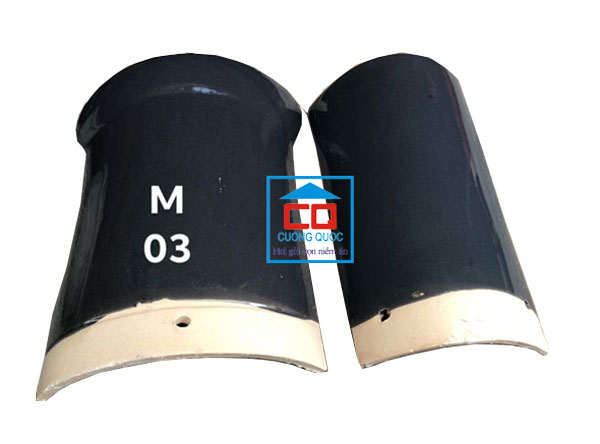 Ngói nóc tráng men ghi xám Viglacera Thăng Long màu 03