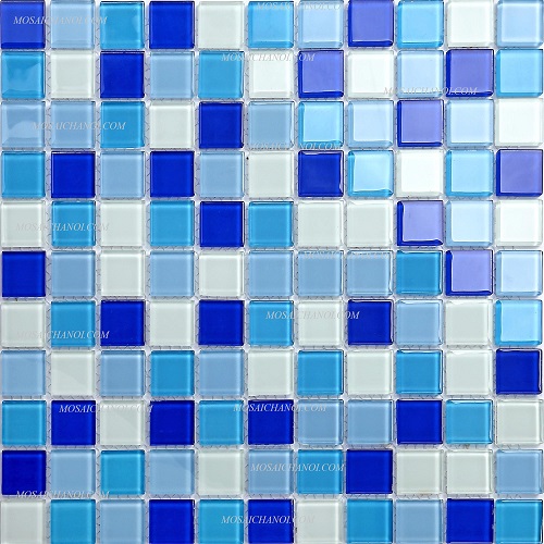 Gạch Mosaic thủy tinh ốp lát bể bơi CQMT25030
