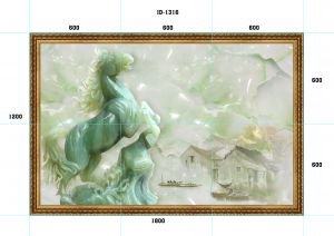 Gạch tranh trí mã ngọc 3D CQGT08