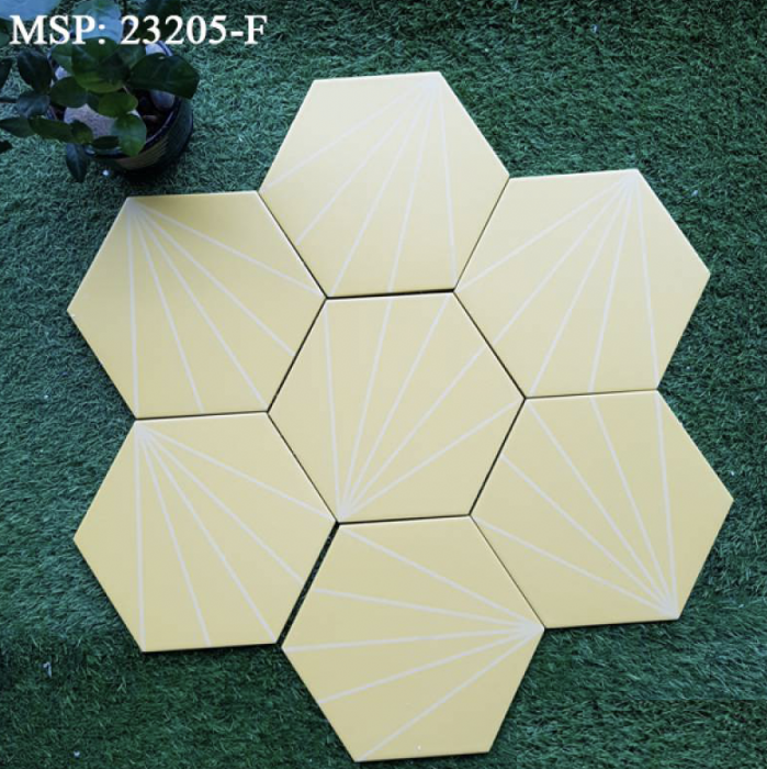 Gạch bông men lục giác 200*230 vàng CQ 23025-f