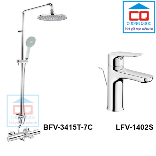 Combo vòi chậu + sen tắm Inax LFV-1402S + BFV-3415T-7C