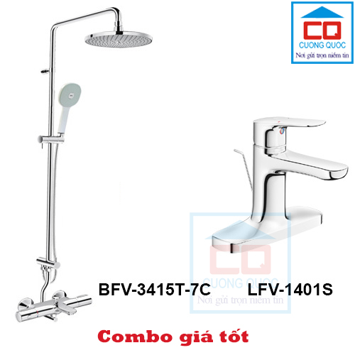Bộ vòi chậu + sen tắm Inax LFV-1401S + BFV-3415T