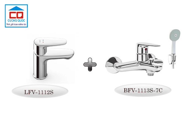 Bộ vòi rửa mặt Inax LFV-1112S + Sen tắm Inax BFV-1113S-7C