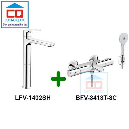 Bộ vòi chậu + sen tắm Inax LFV-1402SH + BFV-3413T-8C