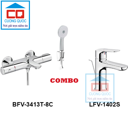 Bộ vòi chậu + sen tắm Inax LFV-1402S + BFV-3413T-8C