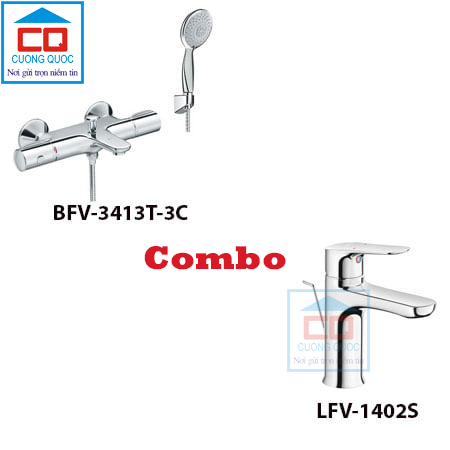 Bộ vòi chậu + sen tắm Inax LFV-1402S + BFV-3413T-3C