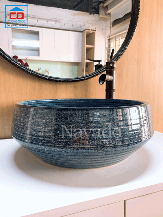 Chậu sứ lavabo nghệ thuật Navado RS1146E decor cao cấp