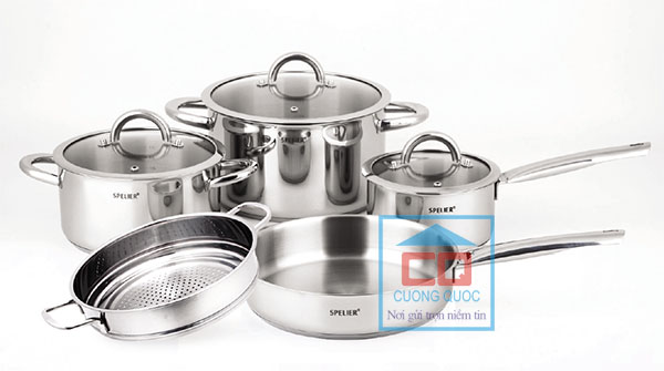 Bộ nồi 1 Spelier 5 món Inox cao cấp
