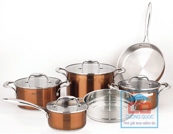 Bộ nồi 2 Spelier 6 món Inox cao cấp