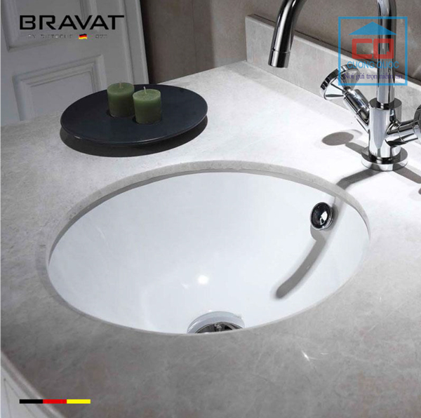 Chậu rửa lavabo âm bàn cao cấp Bravat C22326W-ENG
