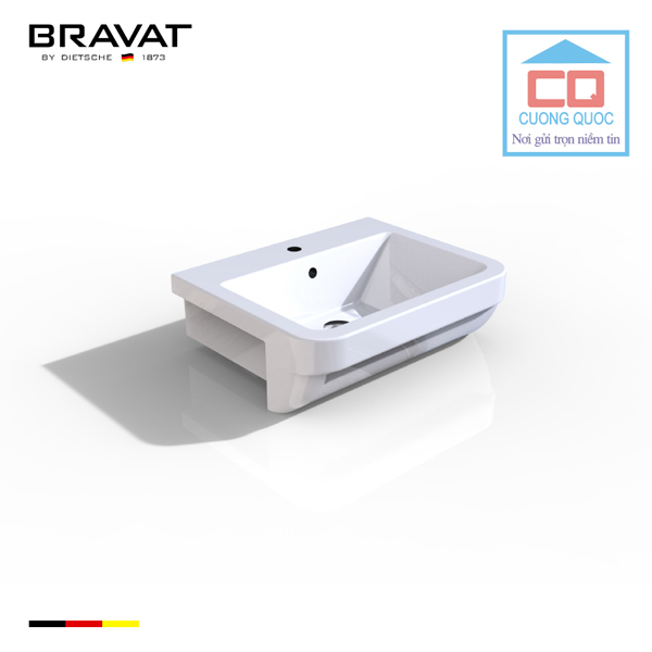 Chậu rửa mặt lavabo bán âm bàn Bravat C22360W-1-ENG