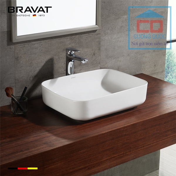 Chậu rửa lavabo đặt bàn cao cấp Bravat C22250W-ENG