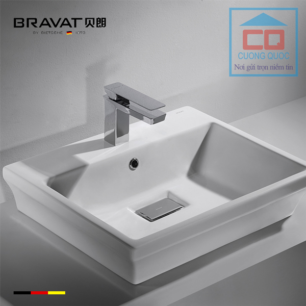 Chậu rửa mặt lavabo đặt bàn Bravat C22192W-1-ENG
