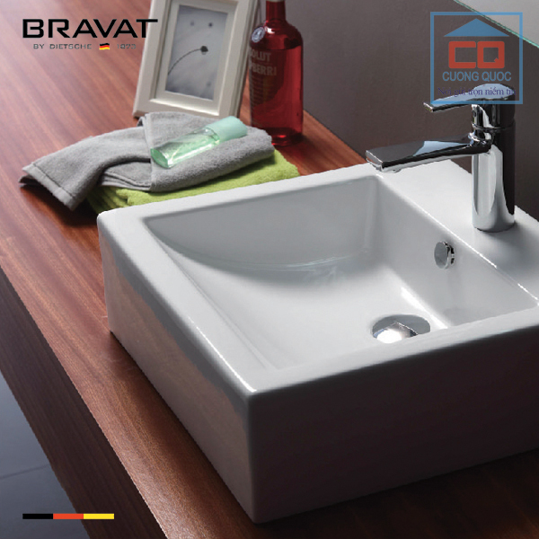 Chậu rửa mặt lavabo cao cấp Bravat C22325W-1-ENG
