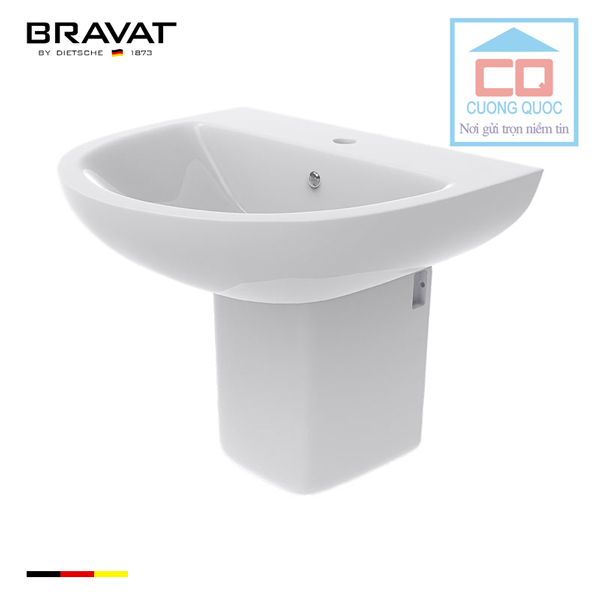 Chậu rửa lavabo treo tường cao cấp Bravat C04008W-1A-ENG