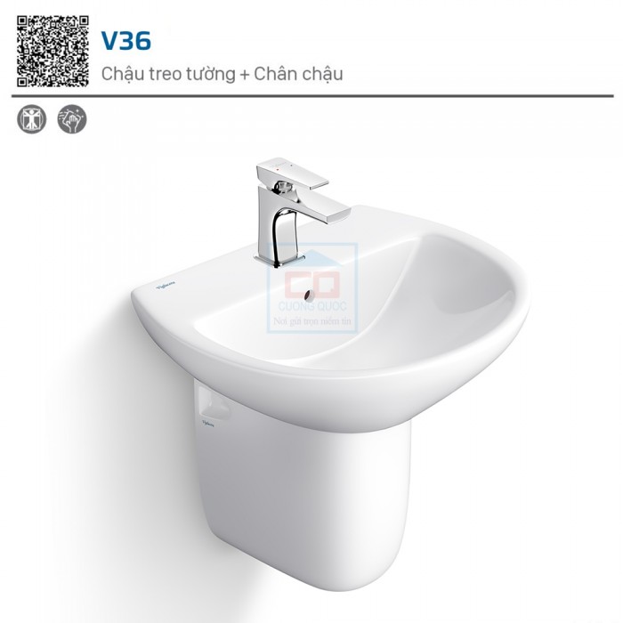 Chậu chân lửng Viglacera V36