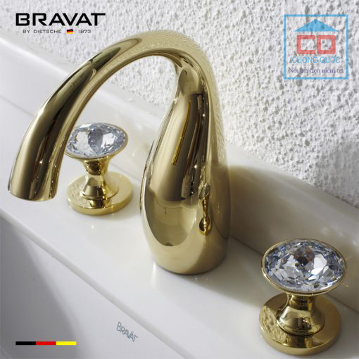 Vòi chậu lavabo 3 lỗ cao cấp Bravat F24287G-ENG