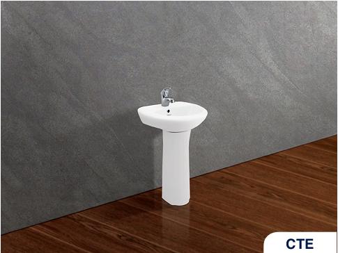 Chậu rửa treo tường Viglacera CTE + Chân Đứng CTE