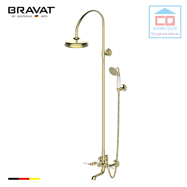 Sen cây tắm mạ vàng cao cấp Bravat  F65193BAF-A-ENG