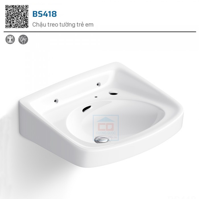 Chậu rửa lavabo treo tường trẻ em Viglacera BS418 ( BỎ MẪU )