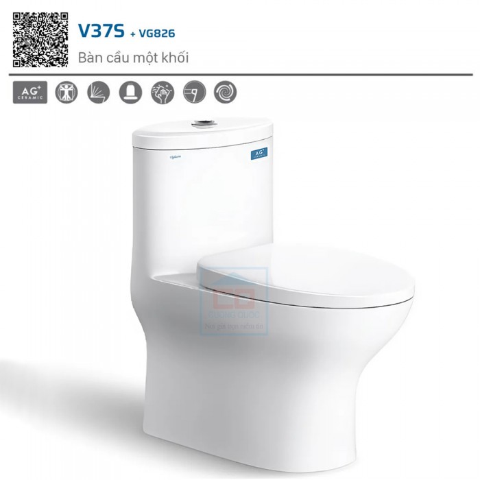 Bồn cầu liền khối Viglacera V37S