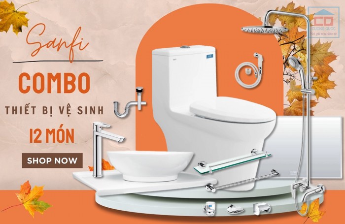 Combo thiết bị vệ sinh Viglacera Sanfi bộ 9 - Sang trọng