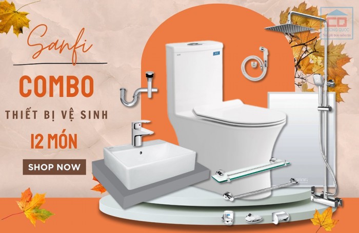 Combo thiết bị vệ sinh Viglacera Sanfi bộ 8 - Cao cấp