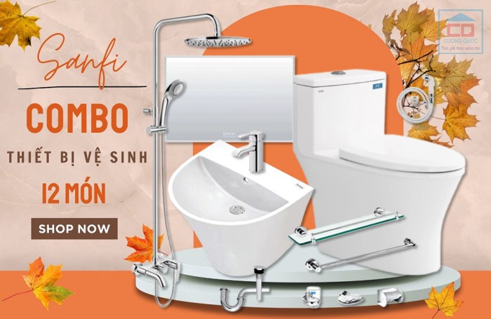 Combo thiết bị vệ sinh Viglacera Sanfi bộ 7 - Hoàn mỹ