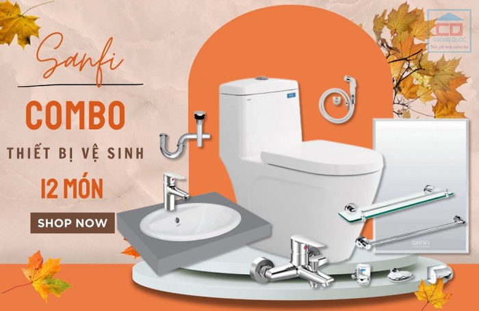 Combo thiết bị vệ sinh Viglacera Sanfi bộ 6 - Hiện đại