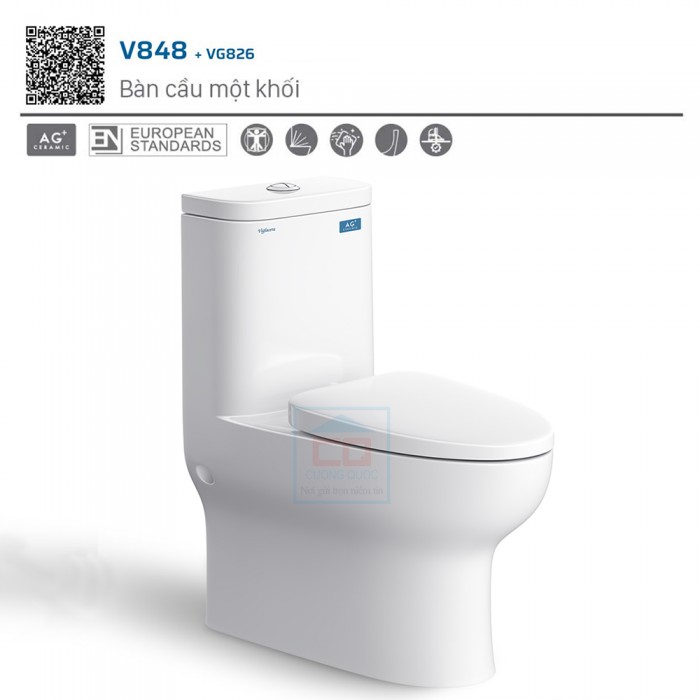 Bồn cầu một khối Viglacera V848