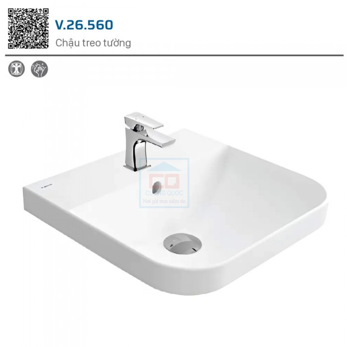 Chậu lavabo treo tường Viglacera V.26.560