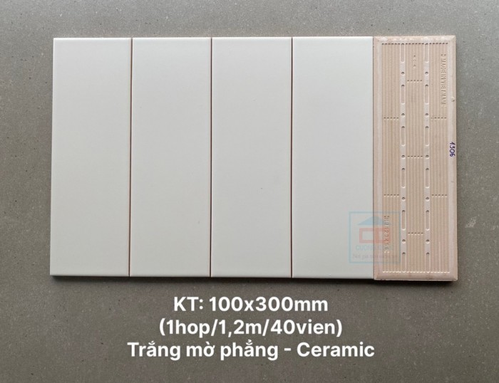 Gạch thẻ trắng mờ 10x30cm STA1306